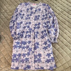 Bisby Girls' Floral Button-Front Dress in Lavender and White